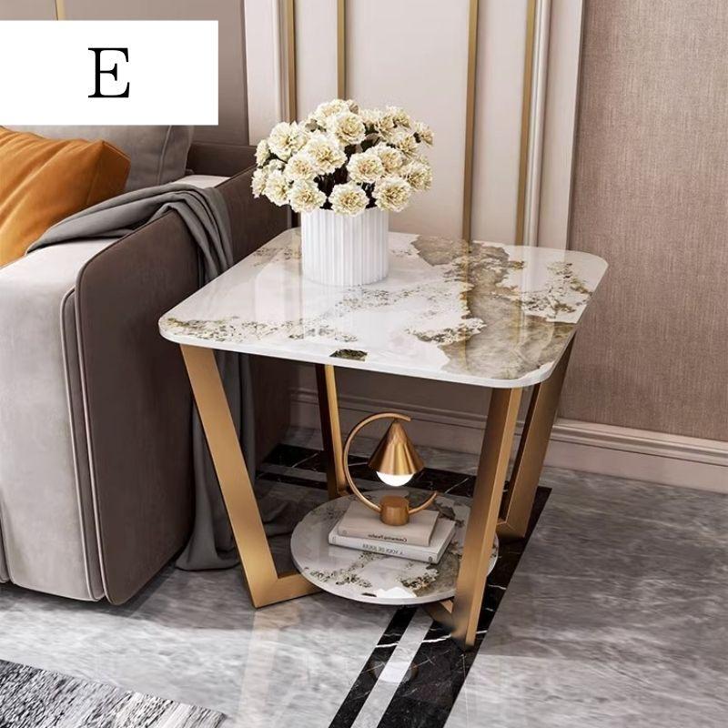 サイドテーブル ナイトテーブル コーヒーテーブル 大理石風 50cm×50cm