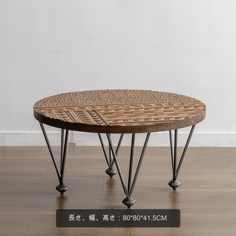 センターテーブル スタイリッシュ L size 直径80cm ヴィンテージ調 モダン おしゃれ かわいい インテリア ダイニングテーブル リビング