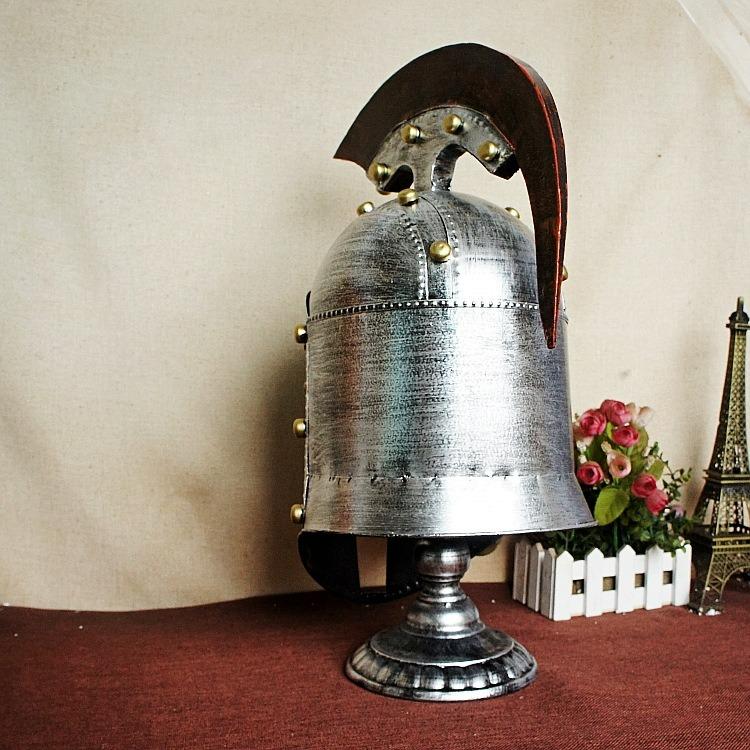 鉄兜 ヘルメット 鉄板 シルバー 防具 オブジェ ローマ兵 ヨーロッパ