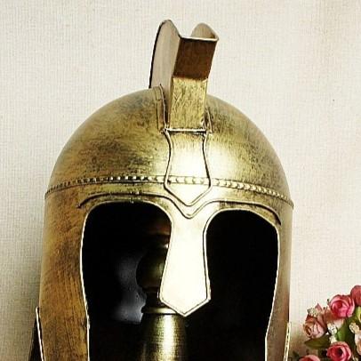 鉄兜 オブジェ ディスプレイ 装飾品 ローマ兵 防具 鉄板 ゴールド 中世