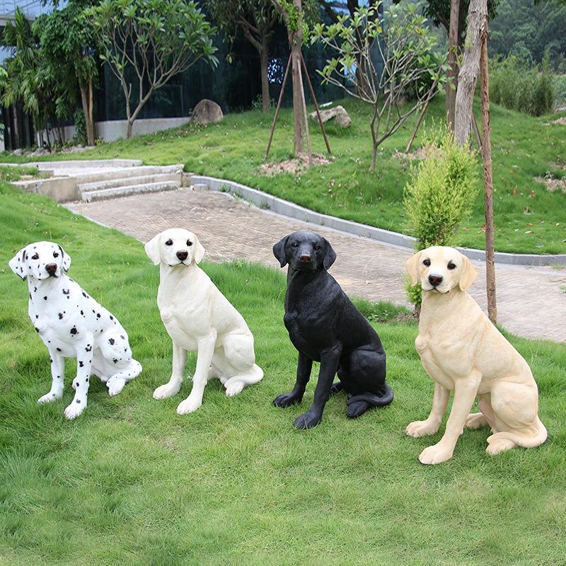 オブジェ 大型 リアル 屋外 樹脂 犬 彫刻 直径73cm ホームデコ 庭 屋内
