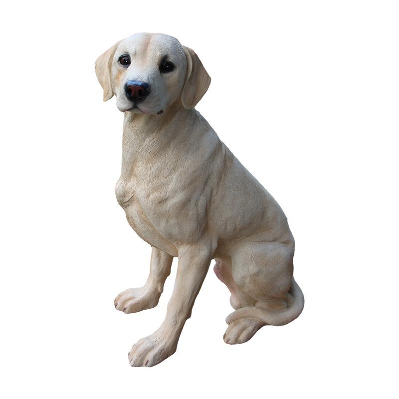 オブジェ 大型 リアル 屋外 樹脂 犬 彫刻 直径73cm ホームデコ 庭 屋内
