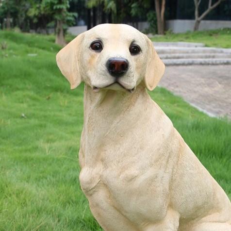 オブジェ 大型 リアル 屋外 樹脂 犬 彫刻 直径73cm ホームデコ 庭 屋内