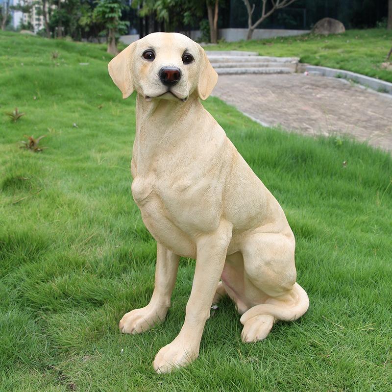 オブジェ 大型 リアル 屋外 樹脂 犬 彫刻 直径73cm ホームデコ 庭 屋内