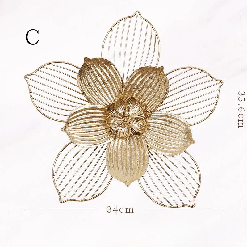 ウォール アート 椿 立体花 フラワー アレンジ ゴールド アンティーク