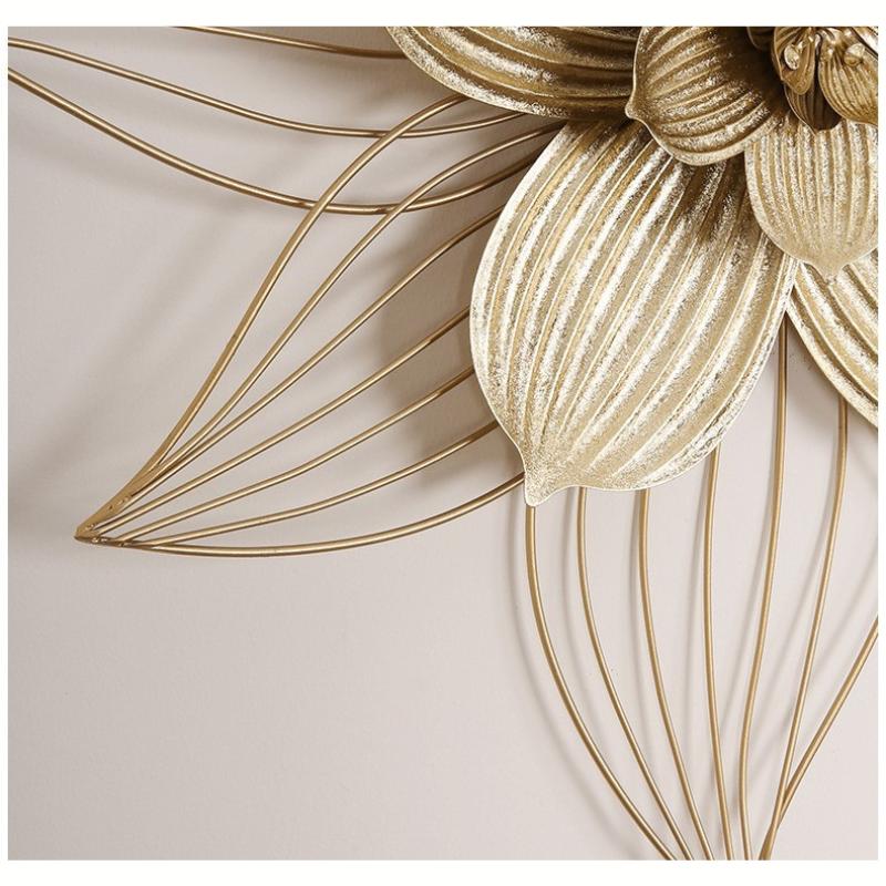 ウォール アート 椿 立体花 フラワー アレンジ ゴールド アンティーク