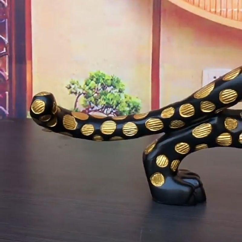 オブジェ 黒豹 レオパード 大型 置物 全長105cm 全長78cm 大きい