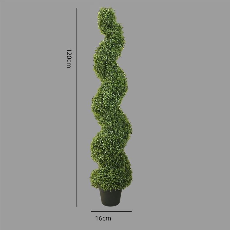 フェイク グリーン スパイラルツリー 120cm 150cm 癒し おしゃれ かわいい 造花 人工 プラント 置物 オブジェ 装飾 玄関 リビング ガーデニングの画像