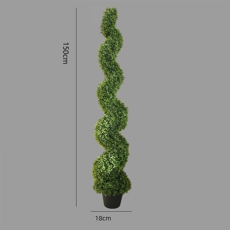 フェイク グリーン スパイラルツリー 120cm 150cm 癒し おしゃれ かわいい 造花 人工 プラント 置物 オブジェ 装飾 玄関 リビング ガーデニングの画像