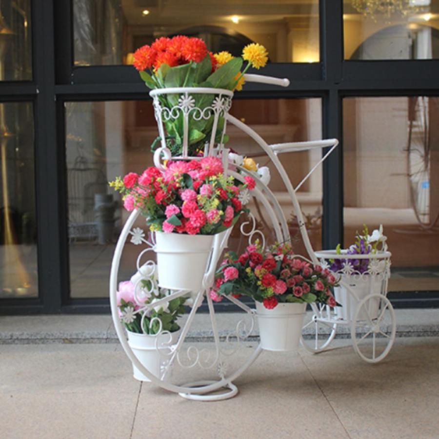 【美品★送料込】アンティーク・フラワースタンド 花瓶 フラワースタンド 自転車型 アンティーク調 フラワーポット グリーン
