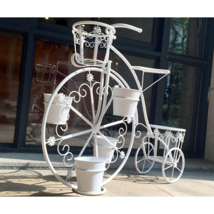 フラワースタンド 自転車型 アンティーク調 フラワーポット グリーンポット プランタースタンド 屋外用 庭 装飾 ガーデニング インテリア ユニーク_6