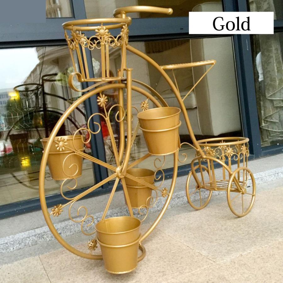 フラワースタンド 自転車型 アンティーク調 フラワーポット グリーンポット プランタースタンド 屋外用 庭 装飾 ガーデニング インテリア ユニーク_3