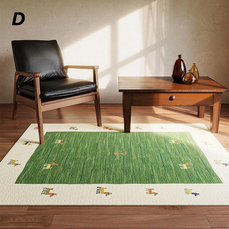 カーペット アニマル柄 エスニック風 200cm x 140cm 200cm x 100cm おしゃれ かわいい 絨毯 じゅうたん 民族模様 フロアマット ラグ 滑り止め 長方形