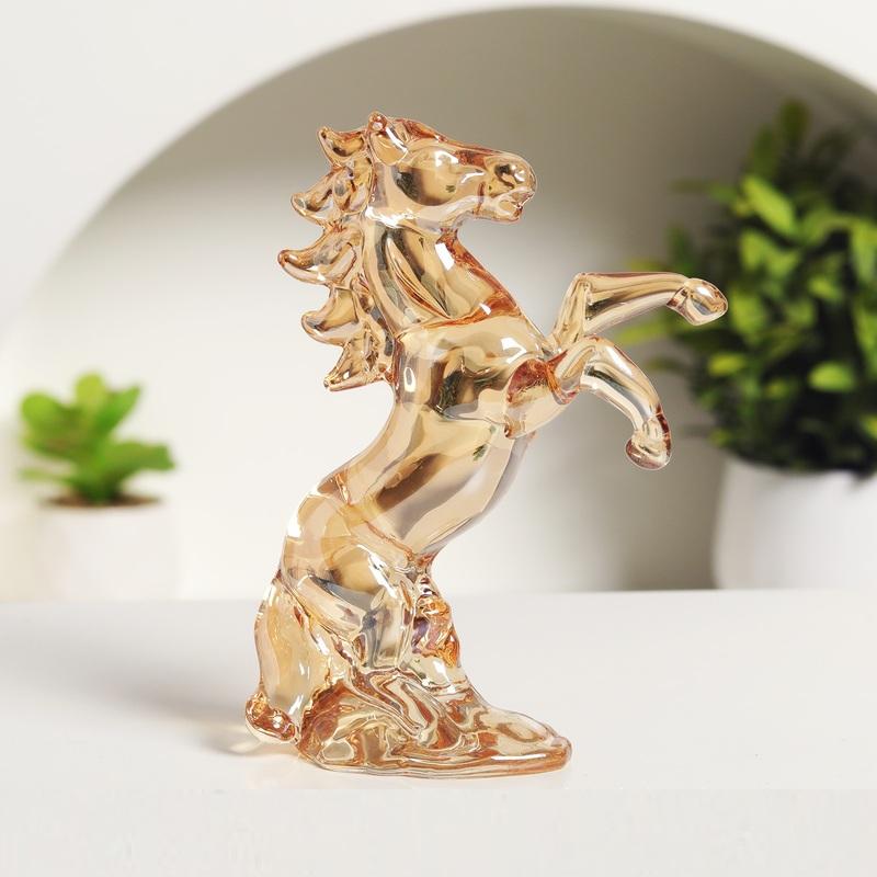 水晶　馬　置物　素敵な逸品 オブジェ 馬 干支 ホワイトクリスタル 跳ね馬 おしゃれ かわいい