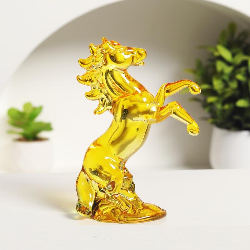 オブジェ 馬 干支 ホワイトクリスタル 跳ね馬 おしゃれ かわいい