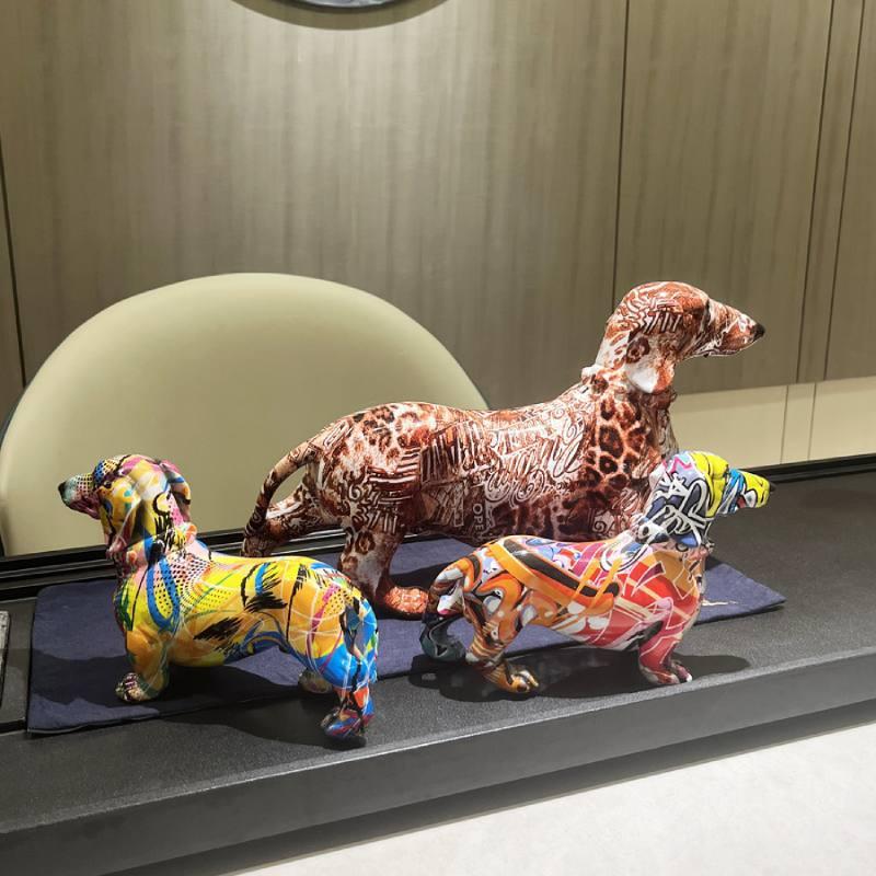 室内インテリア(犬の置物) ダックスフント 犬 飾り 置物 大きい 小さい ダックス 玄関 リビング