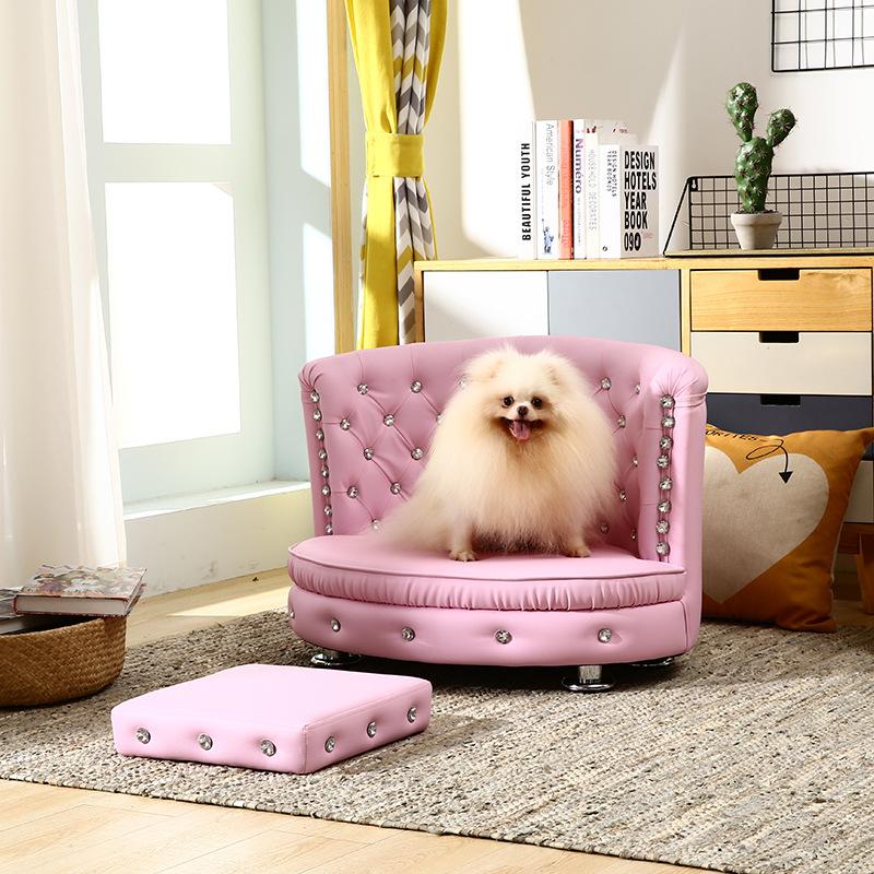 ペットソファ 犬用ベッド 脚付き きらきら ラグジュアリー キラキラ