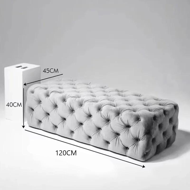 ベンチ スツール ベルベット調 モダン クラシック 快適 全長 120cm