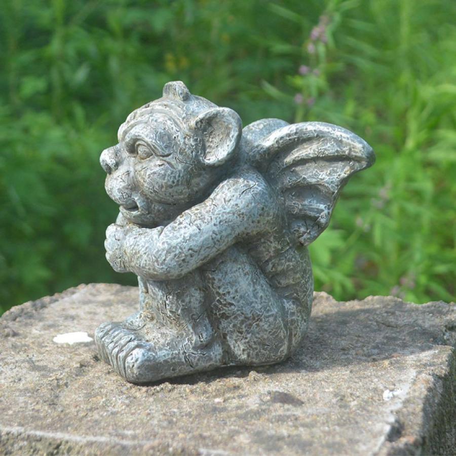 魔除けにいかがですか？　置物 ガーゴイル オブジェ 石像風 魔除け 置物 庭 ガーデン