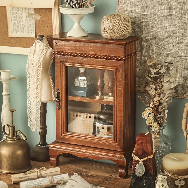 キャビネット ヴィンテージ調 レトロ調 コンパクト 扉 付き おしゃれ