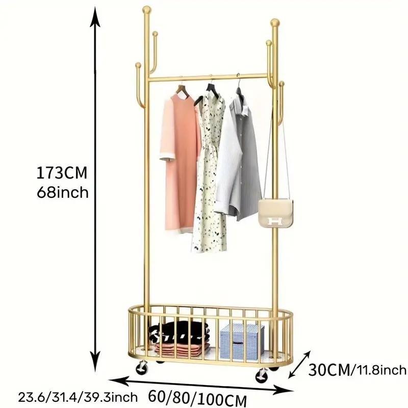 ハンガーラック 衣装ラック 洋服ラック 衣類収納 ゴールド キャスター付き ハンガーラック 衣装ラック 洋服ラック 衣類収納 小物収納