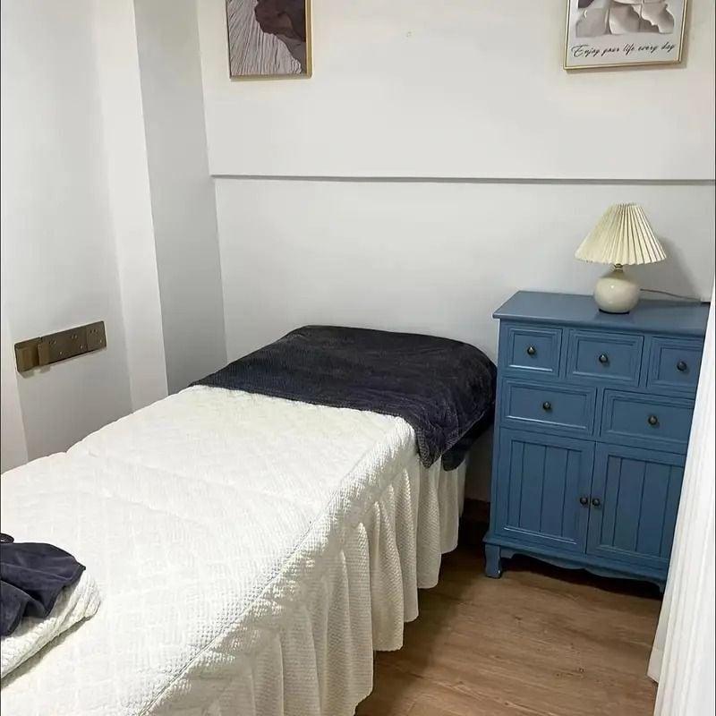 キャビネット 収納 引き出し 青 木製 幅60 奥行35 5段 北欧風