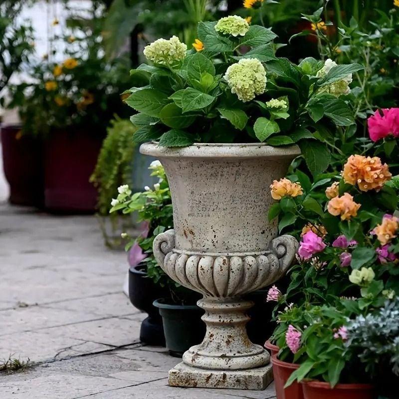 レトロ ビンテージ アンティーク 置物 花瓶 フラワーベース 鉢 花 プランター 植木鉢 ヴィンテージ調 レトロ調 おしゃれ 内径28cm プランター