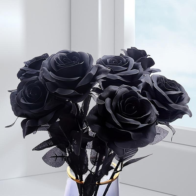 造花 黒 薔薇 ブラック ローズ 10本セット おしゃれ かわいい