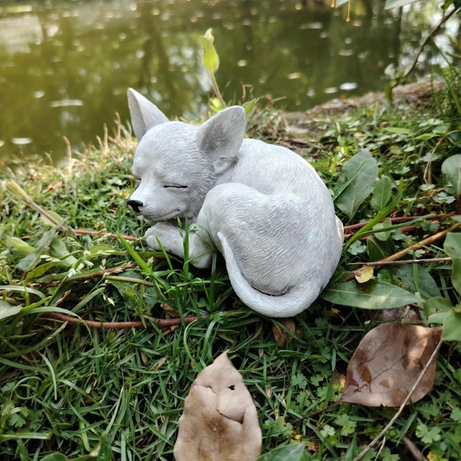 チワワ 置物 オブジェ 寝姿 お昼寝 ミニサイズ 手のり 犬 動物 屋内