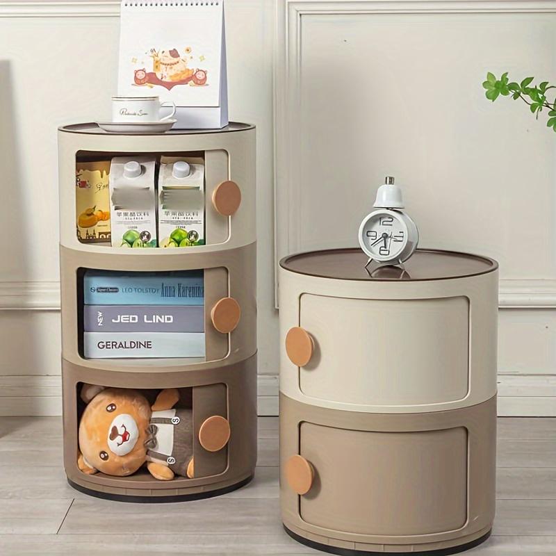 収納 ボックス 円柱 3段 スライド式扉 おしゃれ かわいい インテリア