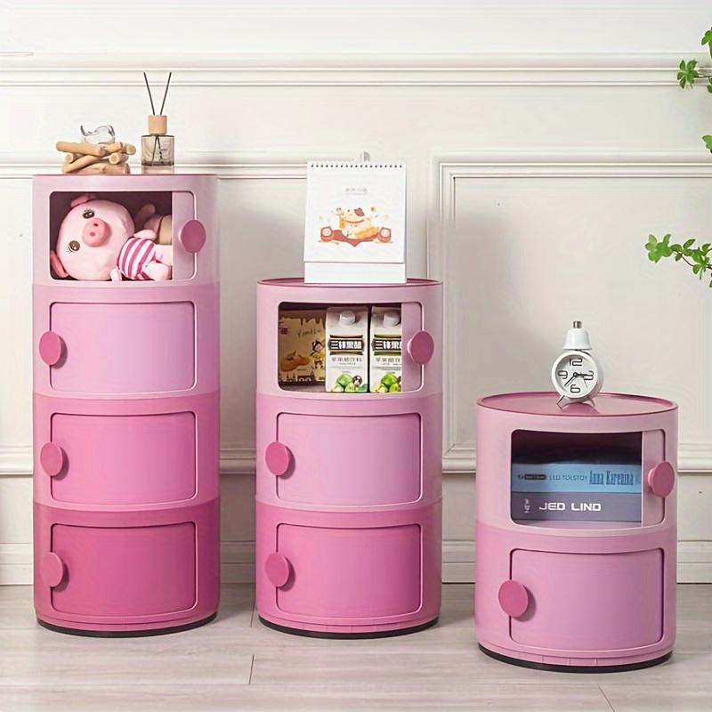 収納 ボックス 円柱 3段 スライド式扉 おしゃれ かわいい インテリア