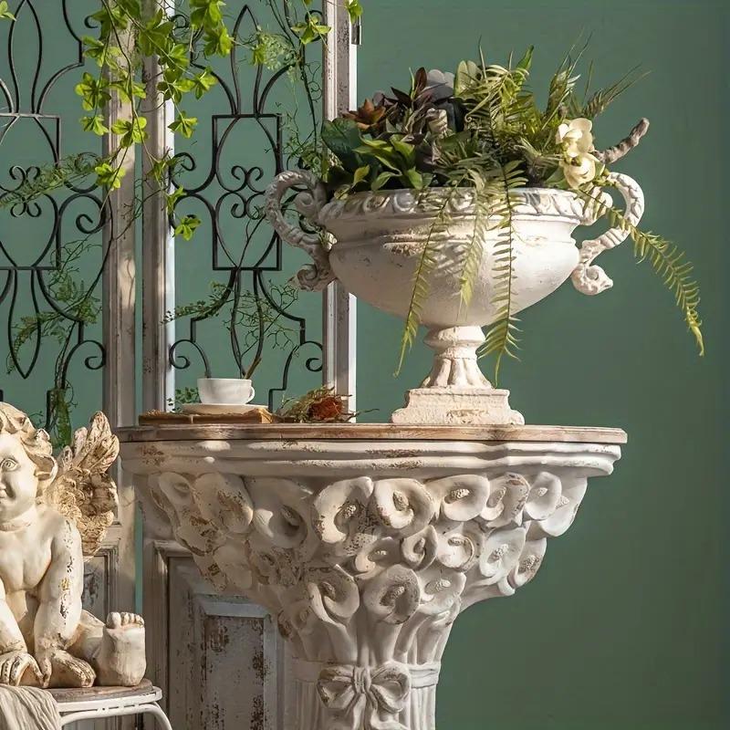 花瓶 ヴィンテージ風 ローマ風 レジン製 玄関 ホテルロビー ホテル