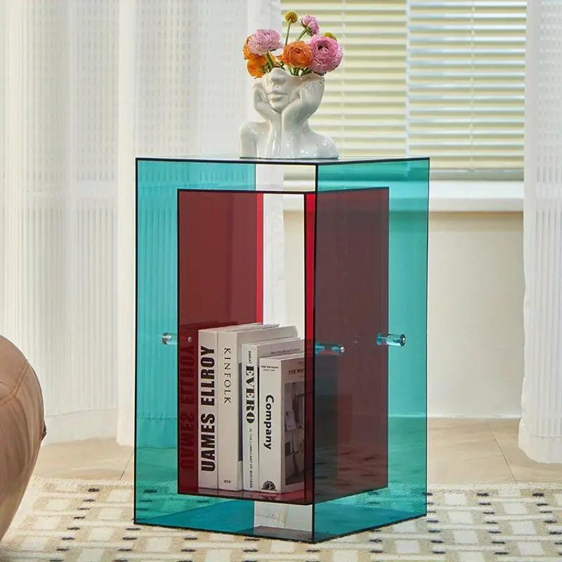サイドテーブル アクリル プラスチック コーヒーテーブル レッド