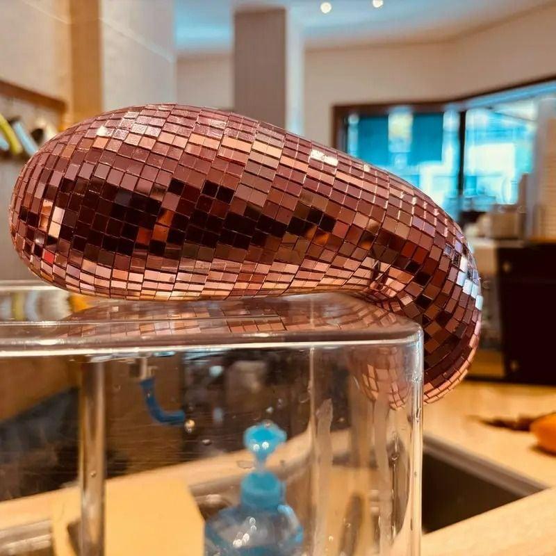 オブジェ ミラーボール 溶けてる ピンク 星空ピンク かわいい ディスコ