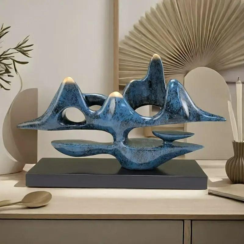 置物 オブジェ 宇宙 抽象画 樹脂 彫刻 アート装飾 ブルー ホワイト ゴールド お洒落 モダン アート ディスプレイ インテリア ホームデコ 玄関 4-7_6