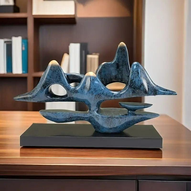 置物 オブジェ 宇宙 抽象画 樹脂 彫刻 アート装飾 ブルー ホワイト ゴールド お洒落 モダン アート ディスプレイ インテリア ホームデコ 玄関 4-7_8