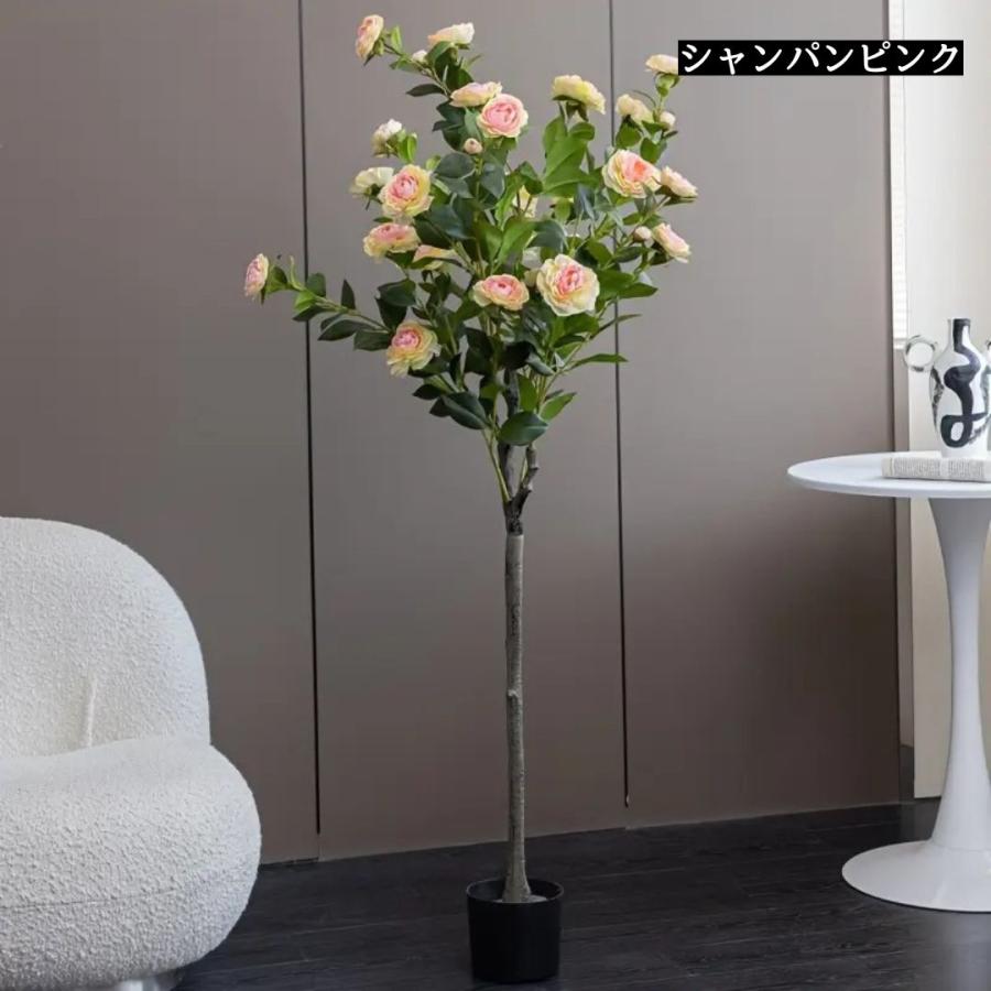 フェイク フラワー 薔薇の木 造花 観葉植物 プラント 花 木 人工植物 おしゃれ かわいい 装飾 インテリア エレガント イミテーション ガーデニング プレゼント_1