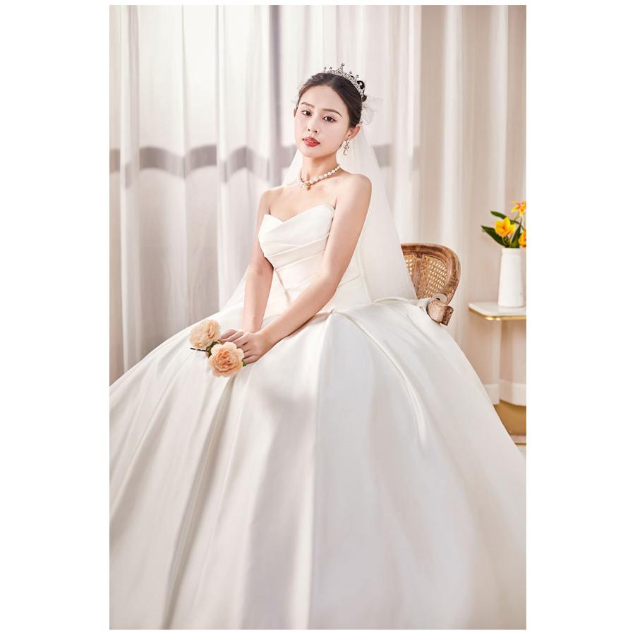 ウェディングドレス 花嫁 ウェディング 大きいサイズ ホワイト 白 ロング丈 レース 結婚式 パーティー 謝恩会 可愛い S M L XL LL 2XL XXL 3XL XXXLの画像