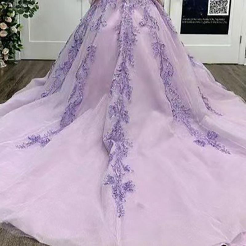 ドレス パーティードレス イブニングドレス パープル 紫 豪華 長袖 オフショルダー 透け感 ブラック 大きいサイズ レース 結婚式 パーティー 謝恩会の画像