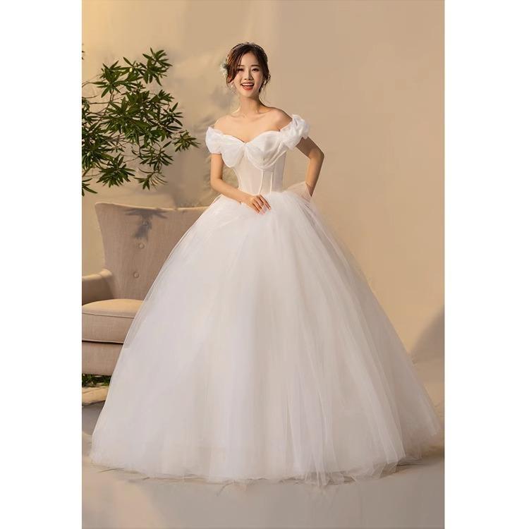 ドレス ウェディングドレス 花嫁 結婚式 ウェディング 大きいサイズ ホワイト オフショルダー 白 パーティー 謝恩会 ロングドレス XS S M L XL LL 2XL XXL_1