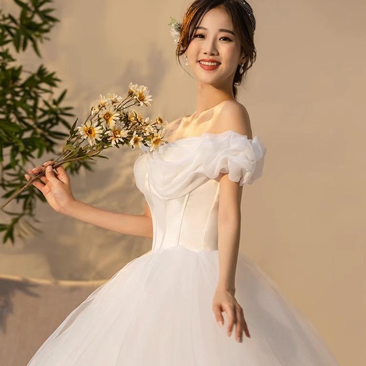 ドレス ウェディングドレス 花嫁 結婚式 ウェディング 大きいサイズ ホワイト オフショルダー 白 パーティー 謝恩会 ロングドレス XS S M L XL LL 2XL XXL_3