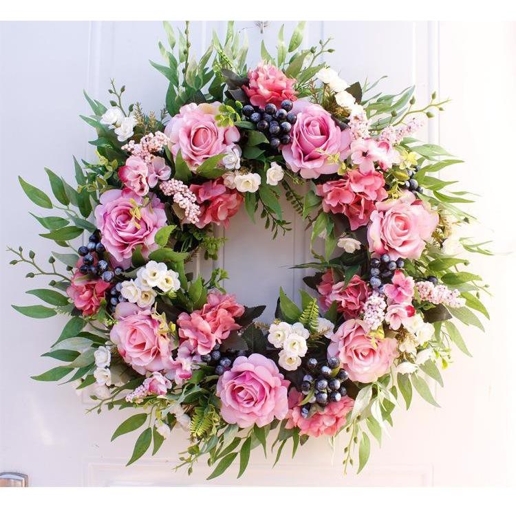 リース フラワー 花 インテリア ピンク パープル 壁掛け ウェディング 前撮り 花嫁 造花 結婚式 前撮り お洒落 二次会 披露宴 海外挙式 豪華 花束 ガーリー