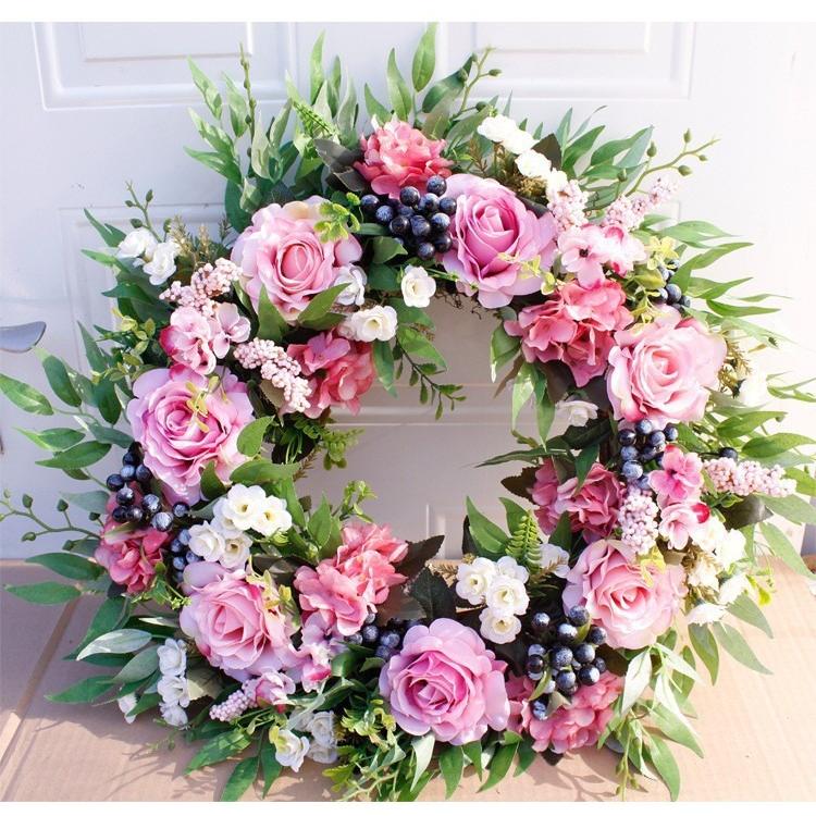 リース フラワー 花 インテリア ピンク パープル 壁掛け ウェディング 前撮り 花嫁 造花 結婚式 前撮り お洒落 二次会 披露宴 海外挙式 豪華 花束 ガーリー