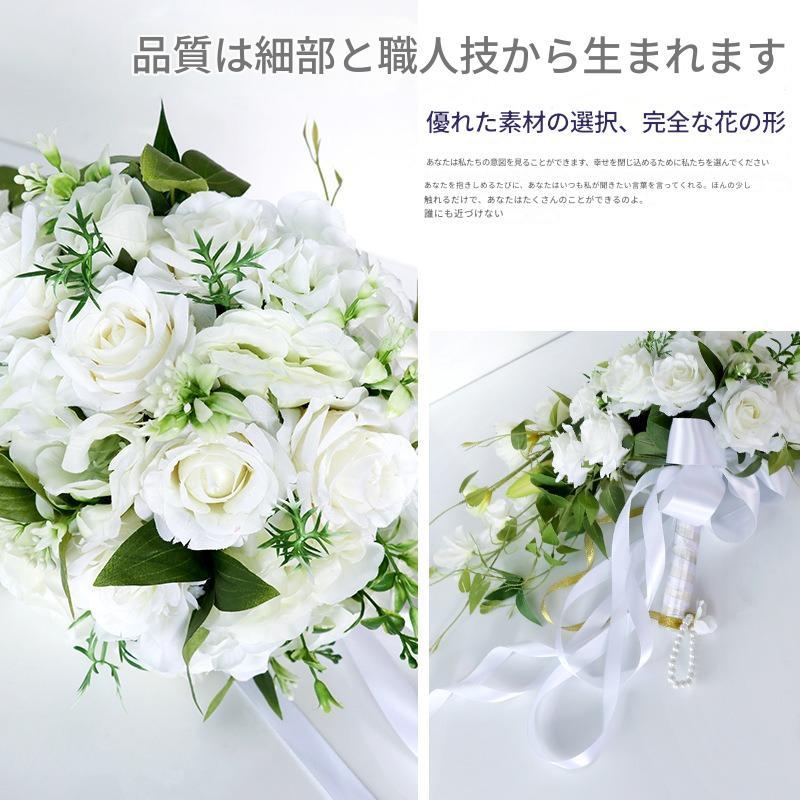 ブーケ ウェディング ブライダルブーケ 花嫁 ホワイト 白 ローズ 薔薇