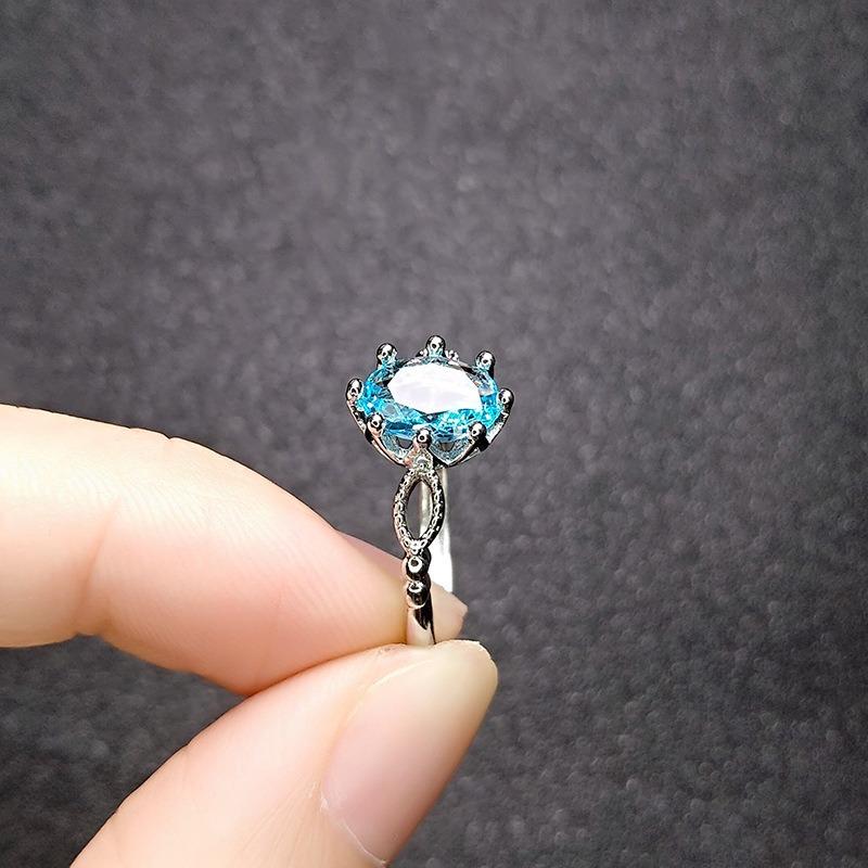 指輪 リング アクセサリー シルバーカラー 銀色 ブルー 水色