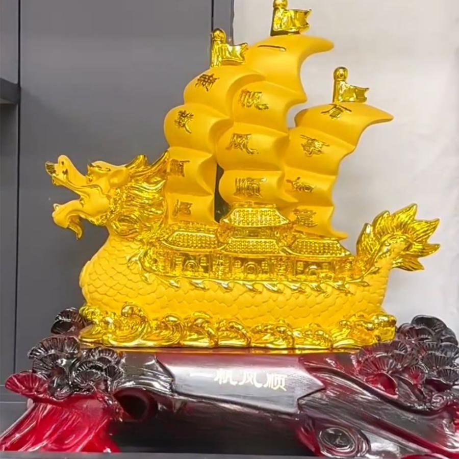 全長41cm 巨大 宝船 龍 ドラゴン 黄金 金色 金運 財運 仕事運 家内安全 