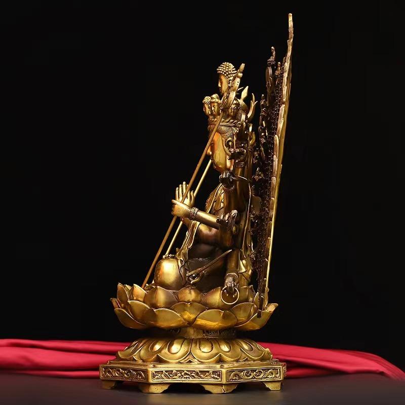 千手観音 菩薩 像 黄金 ブロンズ 観音 女神 仏教 開運 恋愛運