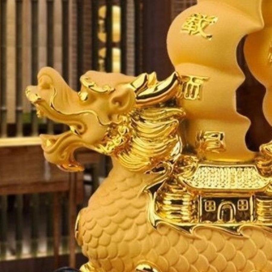 龍 ドラゴン 金 黄金 ゴールド 置物 オブジェ 金龍 風水 開運 縁起 干支 中国 貯金箱 玄関 寝室 方角 金 強力 スピリチュアル 店舗 金運 仕事運 健康運 伝統的_4