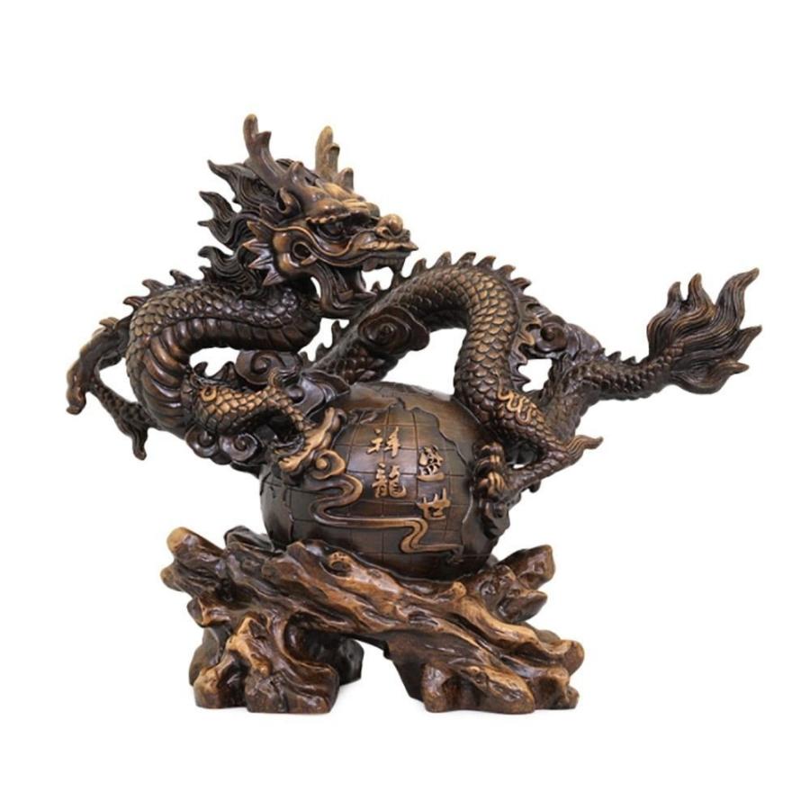 中国美術 七宝 龍 幅約28cm ドラゴン オブジェ 縁起物 魔除け 置物 ドラゴン 龍 像 オブジェ 置物 地球 開運 縁起物 迫力 かっこいい 健康