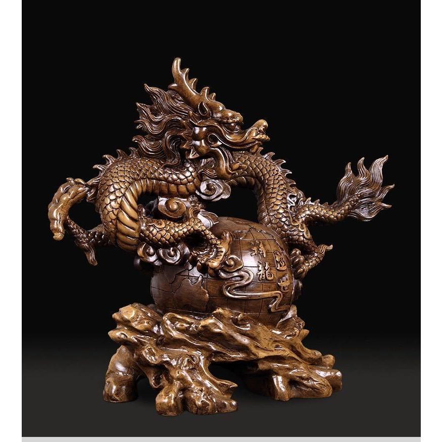 ドラゴン 龍 像 オブジェ 置物 地球 開運 縁起物 迫力 かっこいい 健康